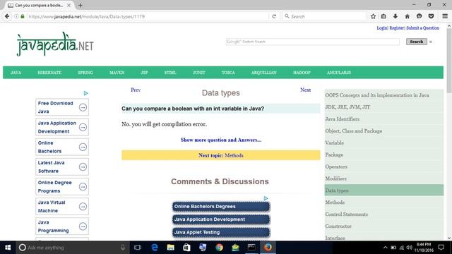Can you compare a boolean with an int variable in Java?
| javapedia.net смотреть онлайн