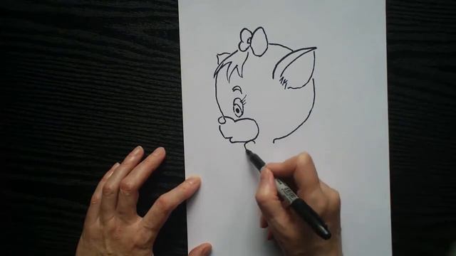 How to draw a cute cartoon cat. Урок рисования : котенок - 2 смотреть онлайн