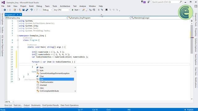 C sharp - [ Biblioteca Linq ] - Método Union смотреть онлайн