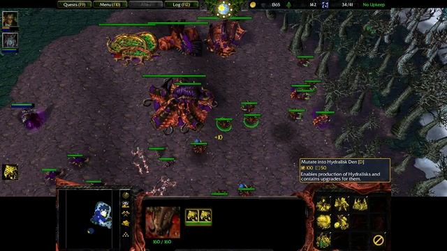 Warcraft 3: Invasion Of Azeroth (Кампания за Зергов) №1 [Stream VOD]