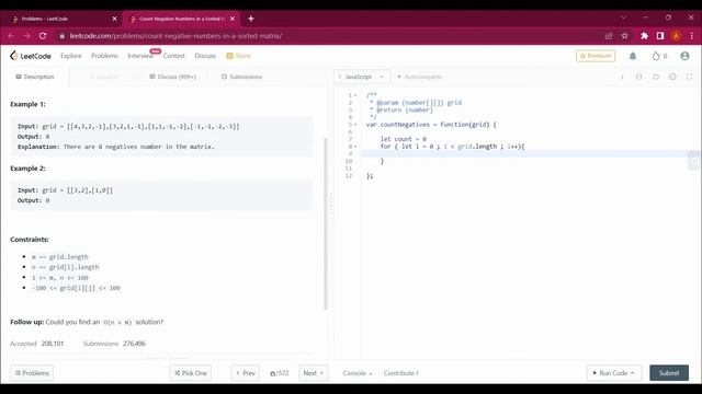 1351. Count Negative Numbers in a Sorted Matrix with Javascript #leetcode #youtube #javascriptbasic смотреть онлайн