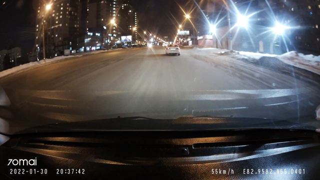 70mai Dash Cam A800S - пример ночной сьемки