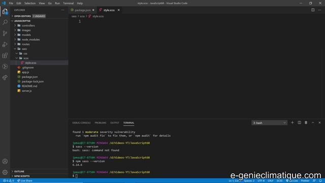 JavaScript69-Installation du préprocesseur Sass dans le répertoire du backend (mauvaise idée) смотреть онлайн