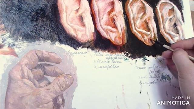 рисуем уши маслом на бумаге смотреть онлайн