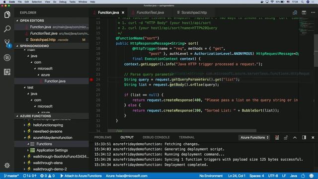 Remote debug Azure Functions written in Java using VS Code смотреть онлайн