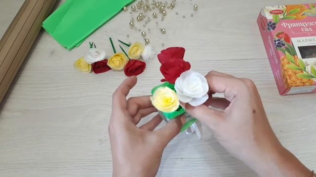 Букет роз из салфеток. смотреть онлайн