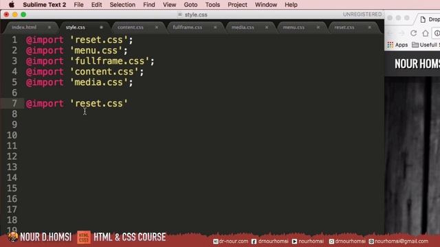 اهم تعليمات css3 - تعليمة import لاستيراد ملفات التصميم الخارجية смотреть онлайн