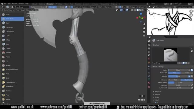 With sound - Axe - Detailed Game Objects - P5 - Start sculpting handle and straps смотреть онлайн