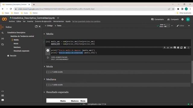 13 - Python Medidas de tendencia central: media (solución ejercicio) смотреть онлайн
