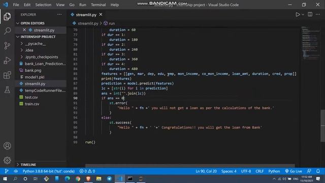 Bank Loan Prediction Using Streamlit| Machine Learning | Python web смотреть онлайн