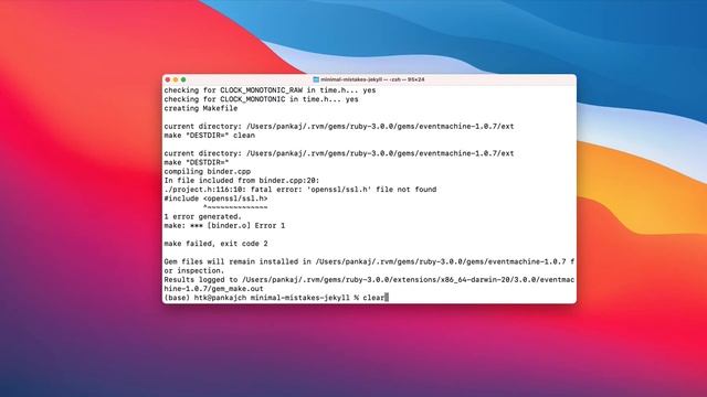 How to resolve fatal error: 'openssl/ssl.h' file not found issue while install eventmachine gem смотреть онлайн