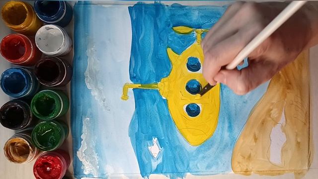 Рисуем красками подводную лодку ! смотреть онлайн