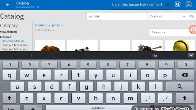 This bacon hair (pal hair ) is 90 robux!! смотреть онлайн