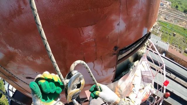 высота 120 метров. оголовок трубы. ремонт. 20.06.21. Тульская обл. смотреть онлайн