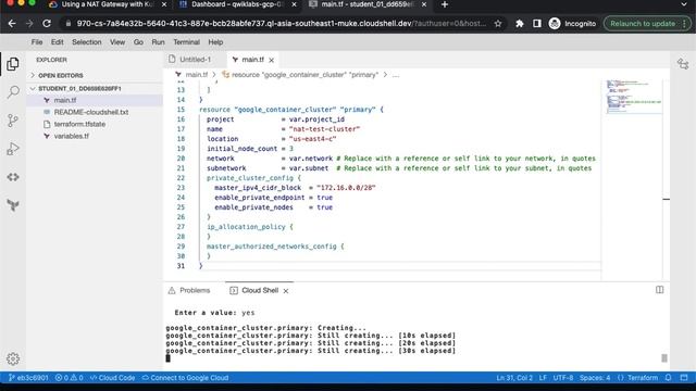 Using a NAT Gateway with Kubernetes Engine GSP162 смотреть онлайн