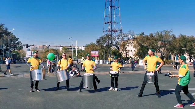 Алматы марафон 2021 Выступление барабанщиков "BarabanDa" смотреть онлайн