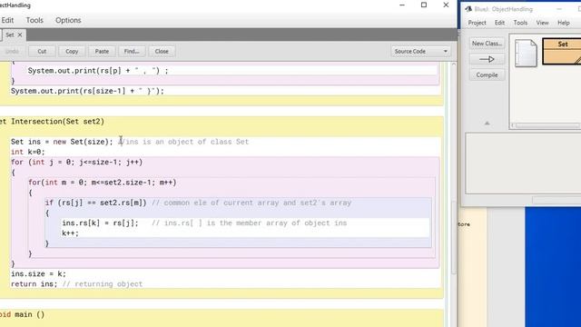 Java Programs - Object Handling - F ; Set Handling ; Array as member data смотреть онлайн