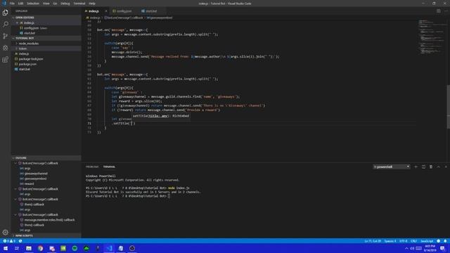 Discord Bots || Say command & giveaway command discord.js смотреть онлайн