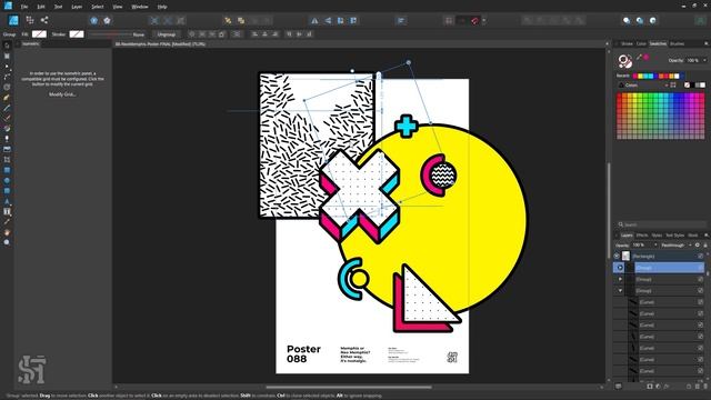 Let's Design An Abstract Neo Memphis (80s/90s Style) Poster In Affinity Designer