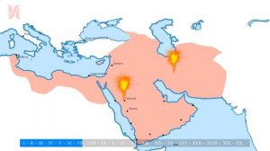 История Арабского халифата на карте. История ислама.