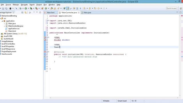 JavaFX for Beginners Tutorial - JavaFX Bidirectional Binding using Slider смотреть онлайн
