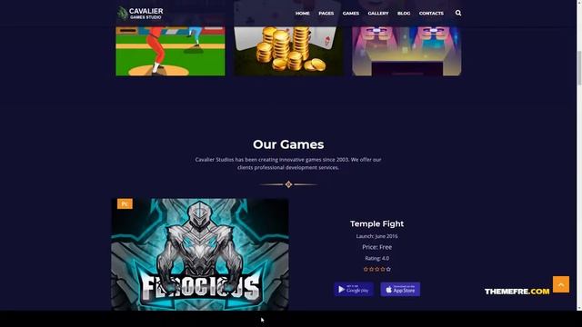 Cavalier - Gaming Studio WordPress Theme RTL Gaming themes gaming templates Easy Create Website смотреть онлайн