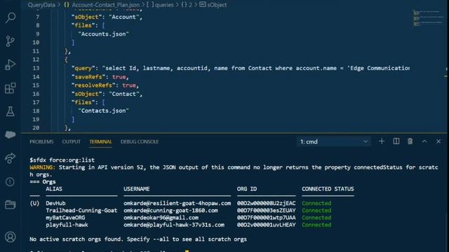 SFDX generate plan JSON to move data from one org to another смотреть онлайн