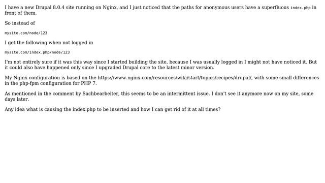 Drupal: index.php is added in front of paths for anonymous users (2 Solutions!!) смотреть онлайн