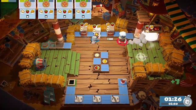 Overcooked 2 Survival Mode Carnival of Chaos Level 1-2 Gameplay (2 player co-op) смотреть онлайн
