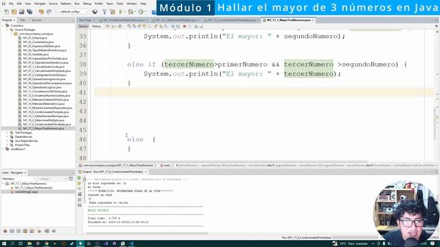 CURSO DE JAVA DESDE CERO - Lección 25 : Hallar el Número Mayor de 3 números en Java смотреть онлайн