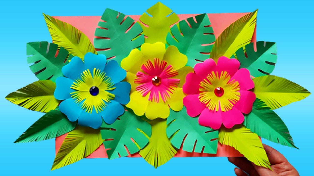 Объёмная аппликация из бумаги - цветы смотреть онлайн