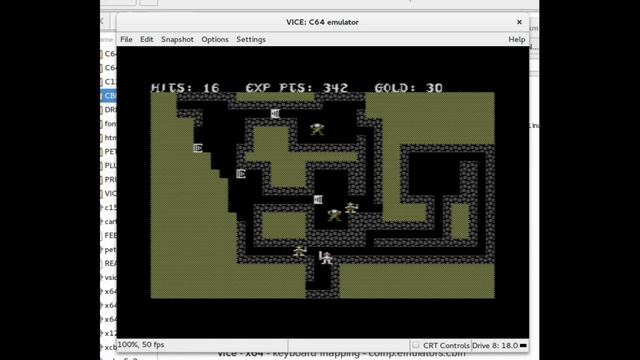 Fedora 23 VICE Emulator C64 Sword of Fargoal смотреть онлайн