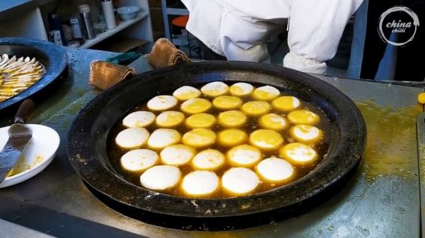 Chinese Street Food -Best Fried rice and noodles with egg, beef fried dumplings , Fried Bao
