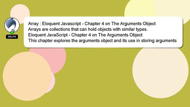 Array : Eloquent Javascript - Chapter 4 on The Arguments Object смотреть онлайн