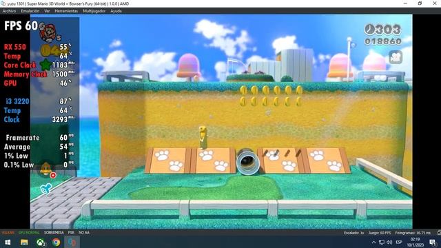Super Mario™ 3D World | I3 3220 RX 550 | YUZU | 2023 смотреть онлайн