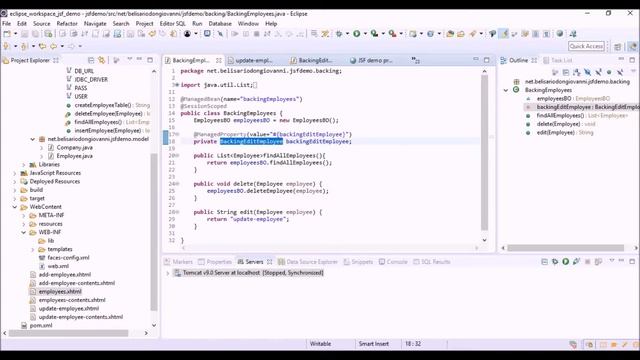 JSF and JDBC eclipse project #10 - Updating an object in a JSF view and saving it into the database смотреть онлайн