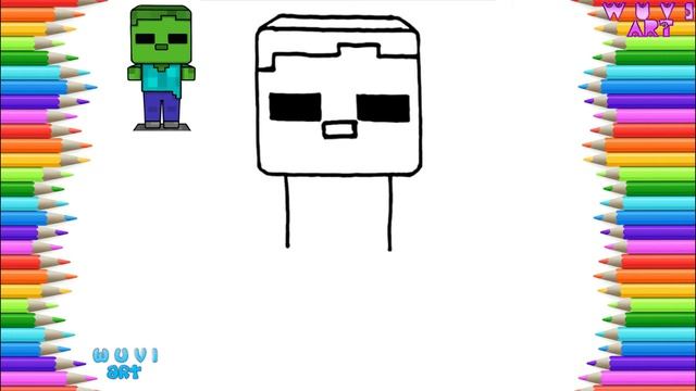 How to Draw Minecraft Zombie - Cute Minecraft Character Easy Drawing Lesson смотреть онлайн