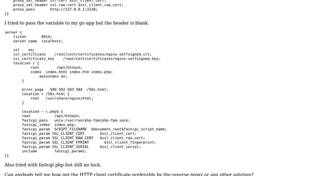 HTTP client certificate var in nginx is blank? смотреть онлайн