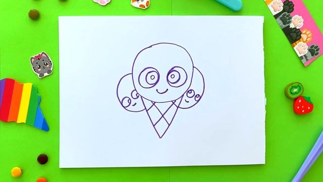 Как нарисовать мороженое | Учимся рисовать с BAMBINIC | 0+ смотреть онлайн
