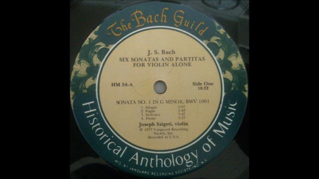 BACH SIX SONATAS AND PARTITAS , SZIGETI SIDE 1 смотреть онлайн