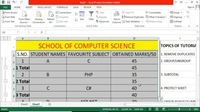 Excel Magic Tricks | Data Table, Duplicate, Group Ungroup, Subtotal, Protect Sheet and Freeze Pane смотреть онлайн
