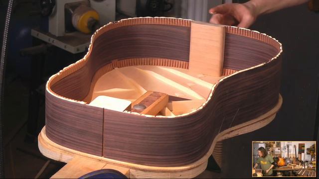 Making an Acoustic Guitar - Gluing the Back - Closing the Box Ceremony... смотреть онлайн