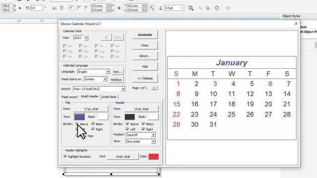 CorelDraw Calendar Wizard - Generate And Design Automatic Year Calendar In CorelDraw.