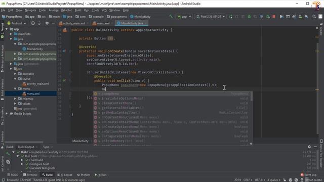 Android tutorial - 55 - Popup Menu | How Open Popup Menu & Set Click Listener on Option Menu смотреть онлайн
