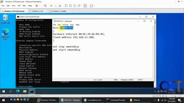 How to Configure a DHCP IP Address Reservation to a VMware Workstation Virtual Machine смотреть онлайн