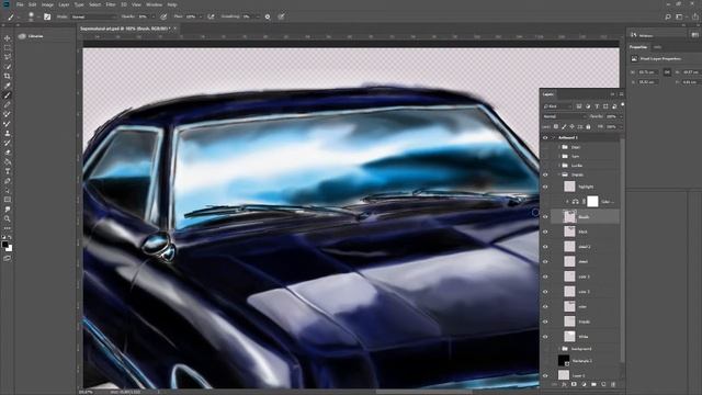Speed art - This is how you use smudge tool! Impala 67 - Photoshop timelapse, DADesign смотреть онлайн