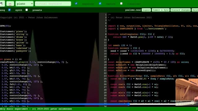 Piano synthesized using WaveGuide physical modeling in Assemblyscript смотреть онлайн
