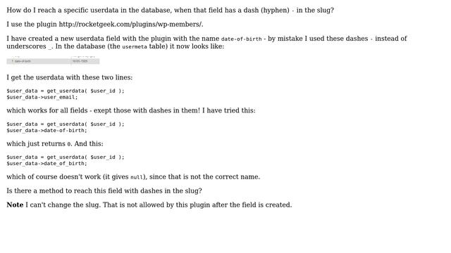 Wordpress: A field with dashes in the slug смотреть онлайн