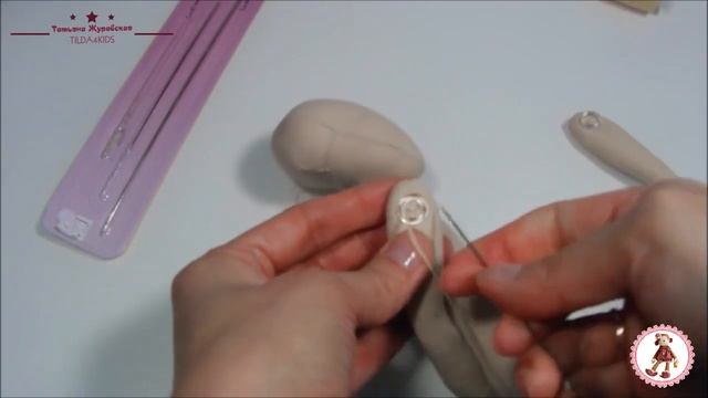 Пуговичное крепление. Подвижное крепление рук и ног куклы/Tilda4kids смотреть онлайн