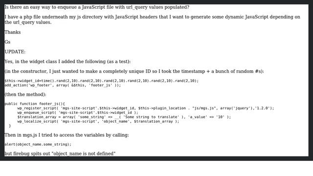 Wordpress: Enqueue script with url_query variables? смотреть онлайн